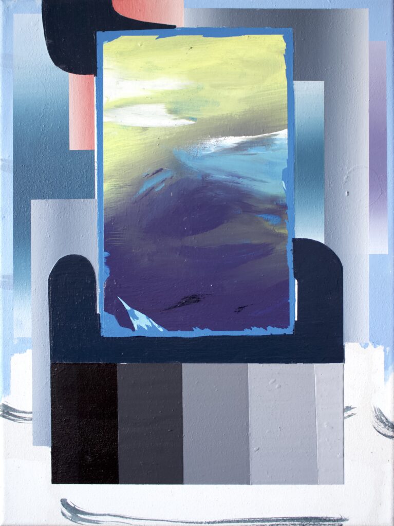Axel Winter, Mitte, 2021, Acryl und Lack auf Leinwand, 40x30cm